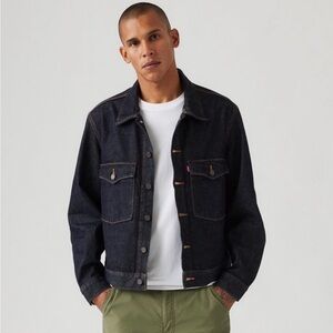 Levi's Blue and Tan Denim Jacket NWOT